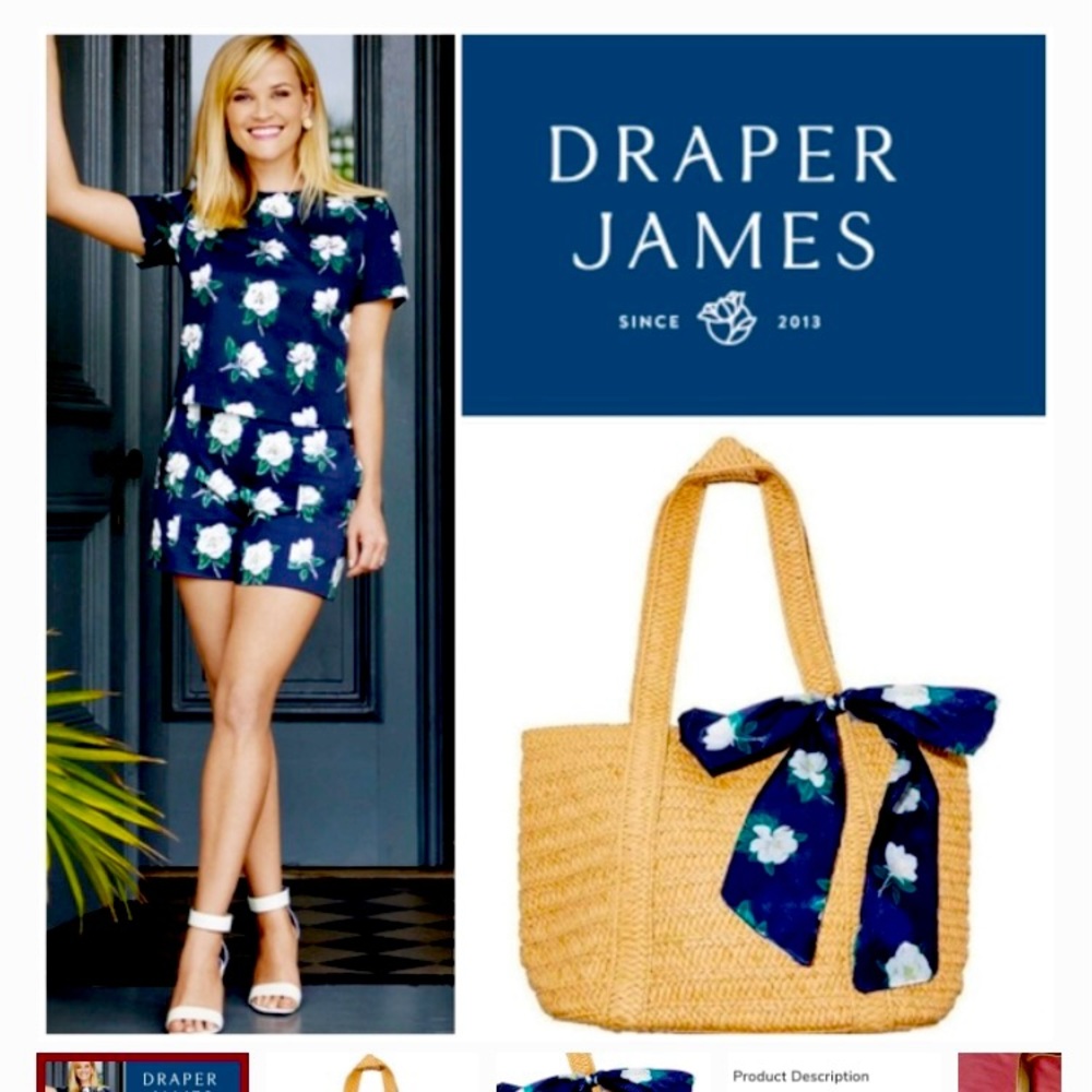 draper james everyday straw bag